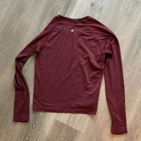 NWOT Lululemon Swiftly Tech Long Sleeve, Sz 10, Red Merlot - EXCELLENT CONDITION - Picture 2 of 6